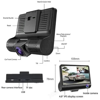 Cámara Para Carro DVR 3 en 1