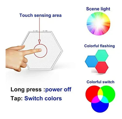 LAMPARA TACTIL LED EN HEXÁGONO