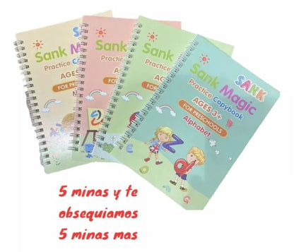 Libros de Caligrafía Montessori con Tinta Mágica - Paquete de 4