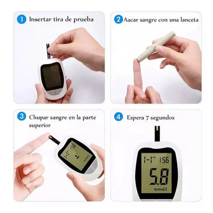 Kit Glucómetro con Tiras de Prueba y Agujas