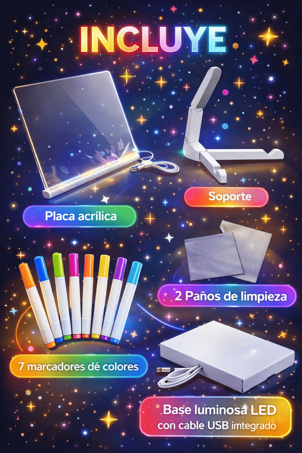 Magic Glow Board™ – Aprende Jugando con Luz