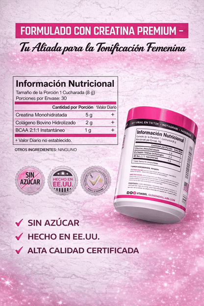 Old School Creatina™ – Fórmula Especial para Glúteos, Busto y Tonificación Femenina
