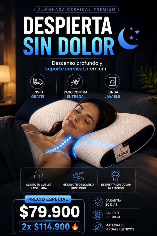 Almohada Ortopédica Cervical Premium™ | Descanso Sin Dolor