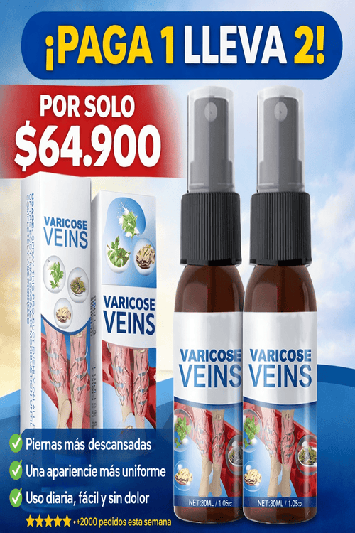 VARICOSE SPRAY™ Alivio diario y cuidado visible para tus piernas.